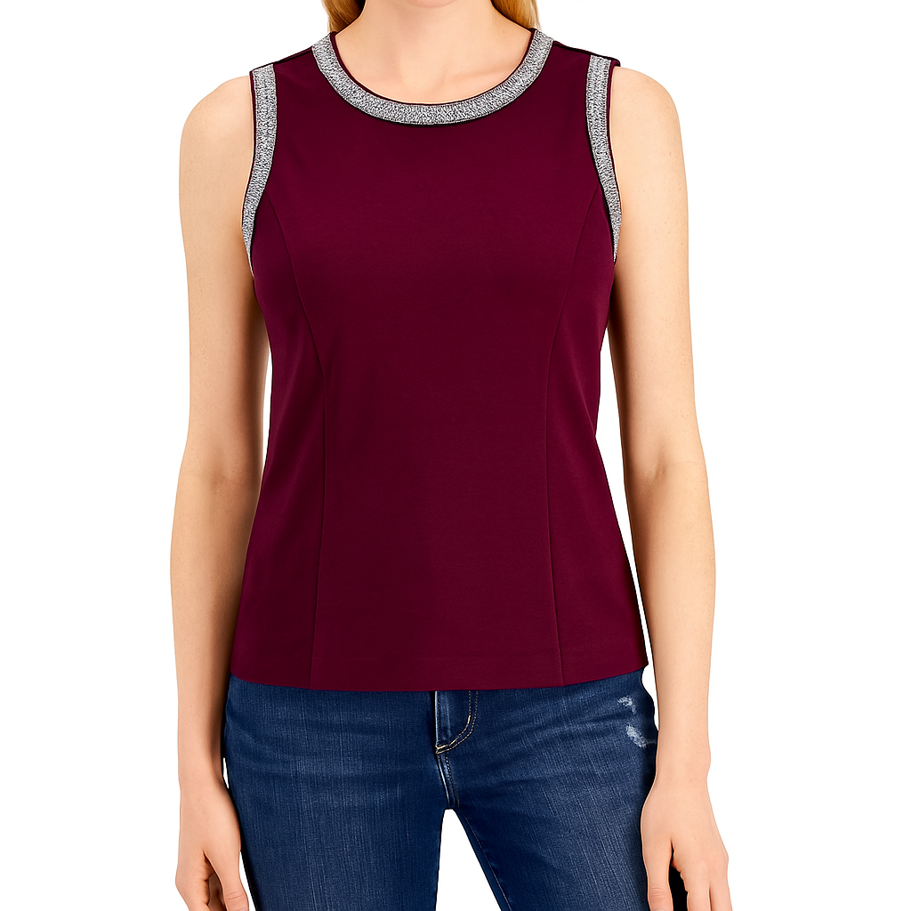 Blusa MK Vino con plateado