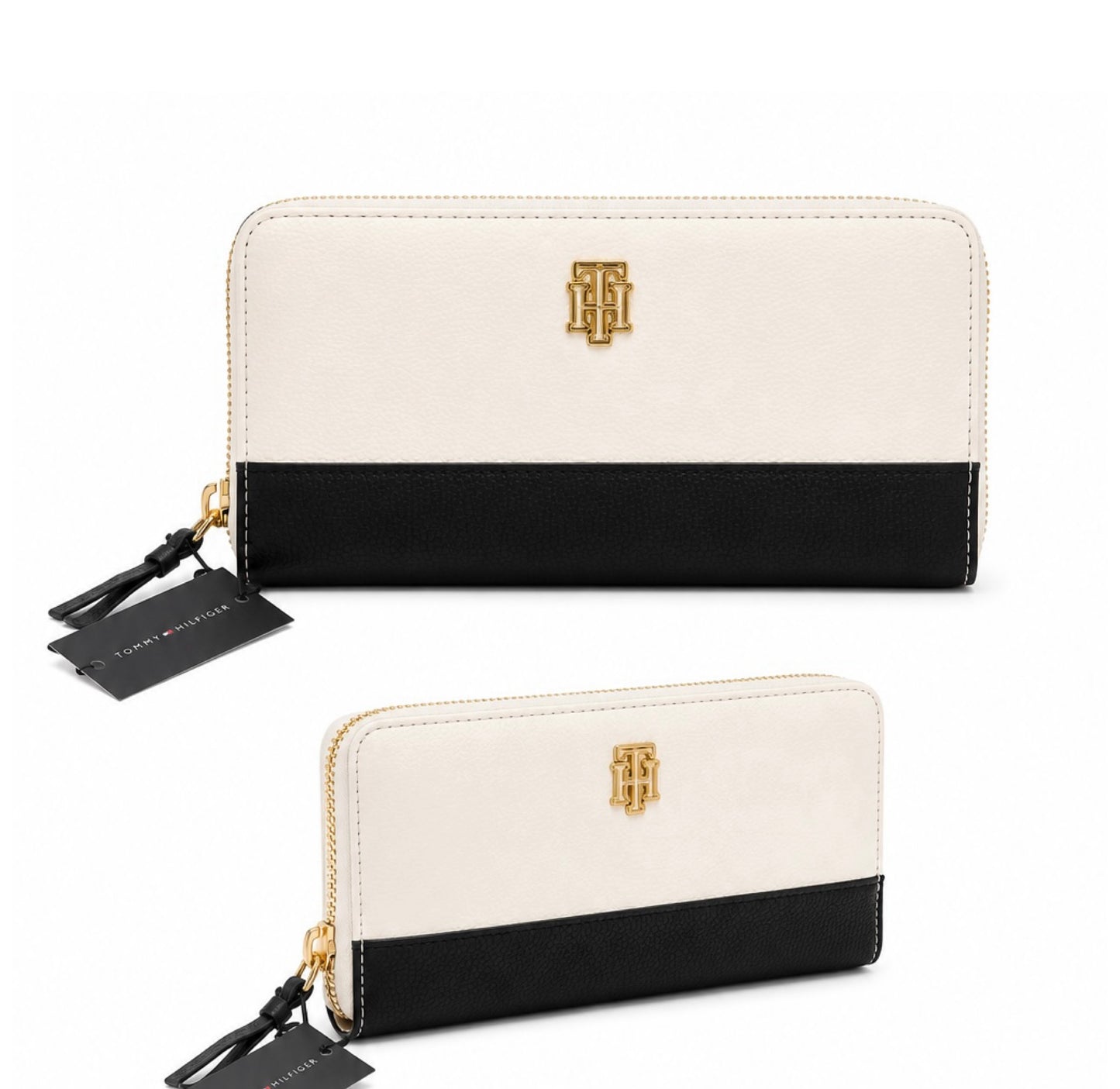 Billetera TH blanca con negro