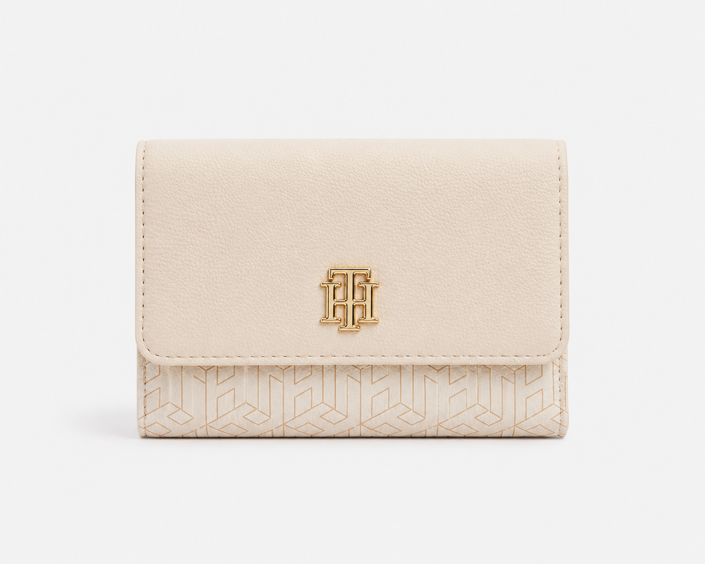 Billetera TH pequeña estampado con detalles dorados