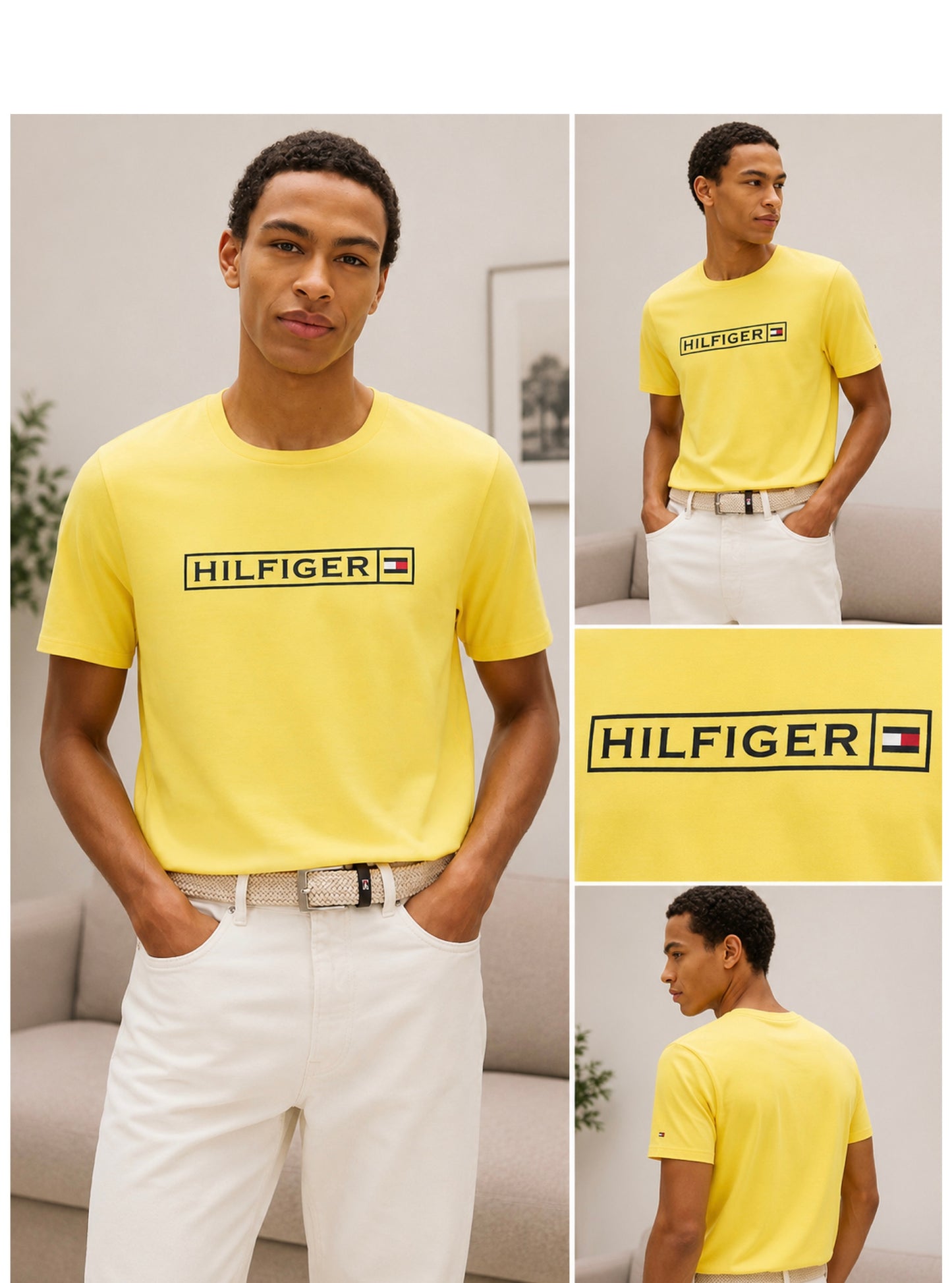 Camiseta TH hombre amarilla