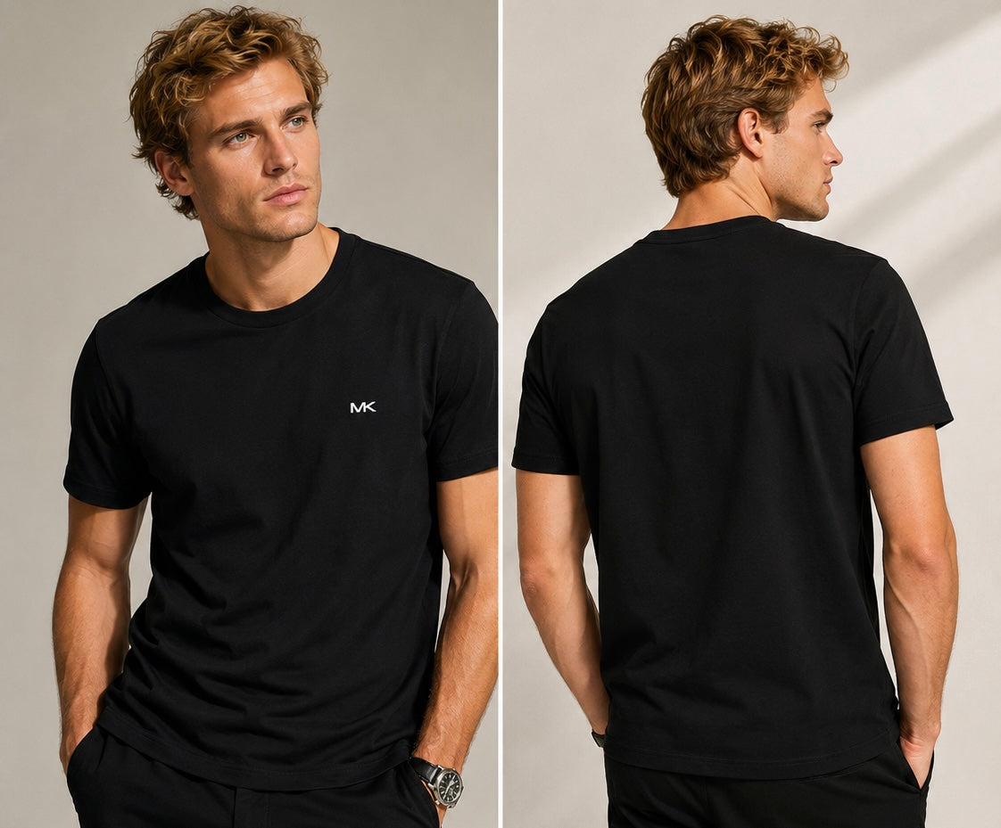 Camiseta MK negra con logo en el pecho