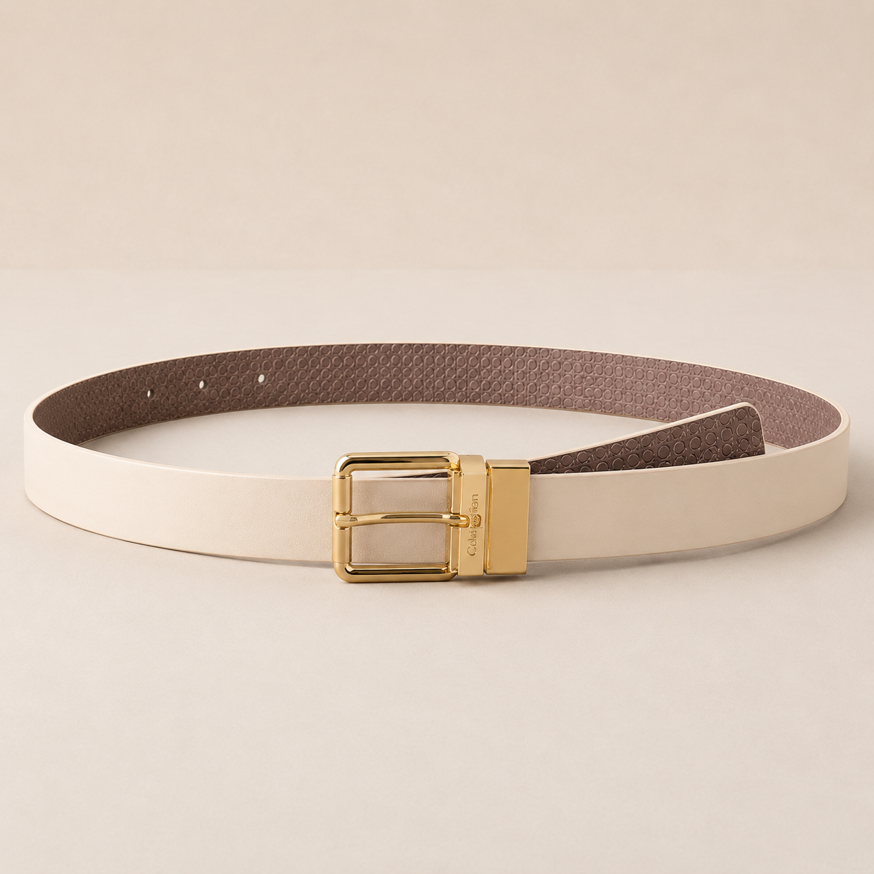 Faja CK mujer ivory con dorado