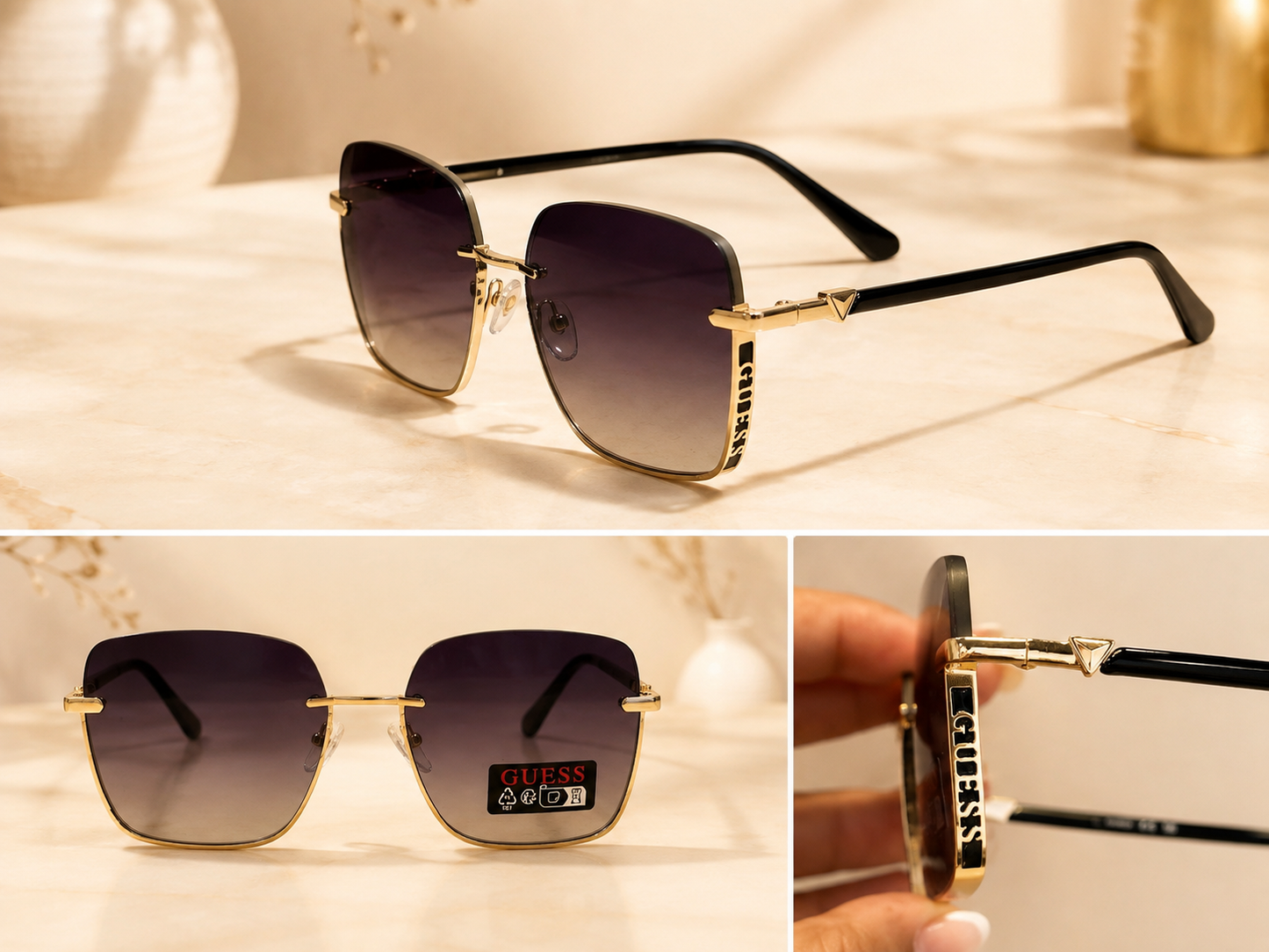Lentes Guess negro con dorado