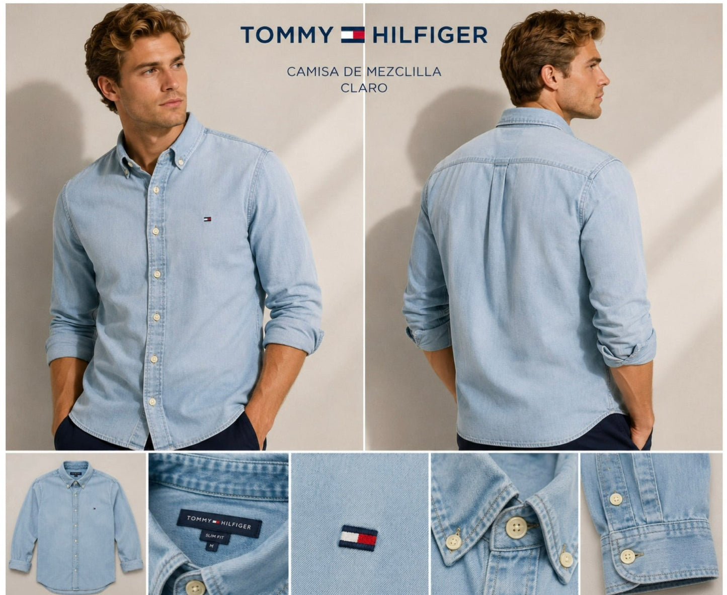 Camisa TH manga larga denim