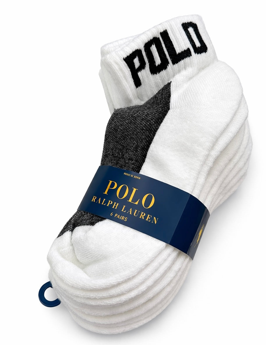 Medias Ralph Lauren blancas con negro 6 pares