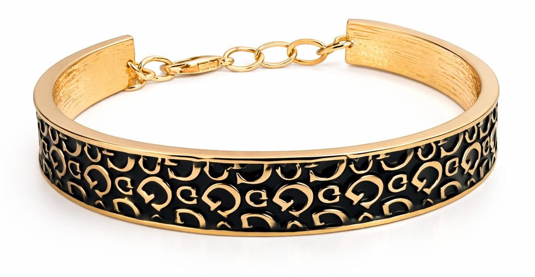 Brazalete Guess negro con dorado