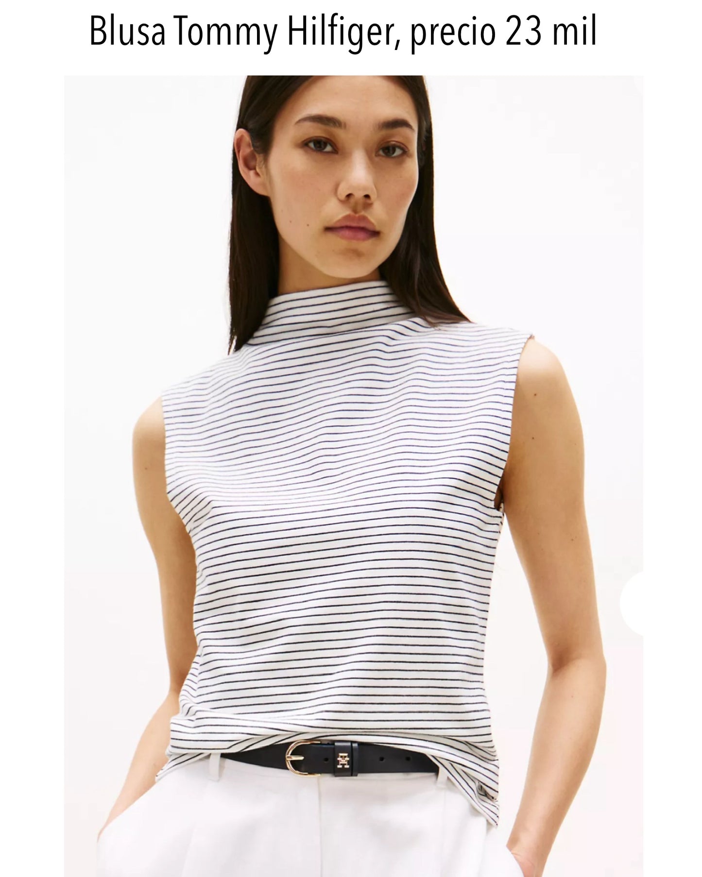 Blusa TH blanca con cuello