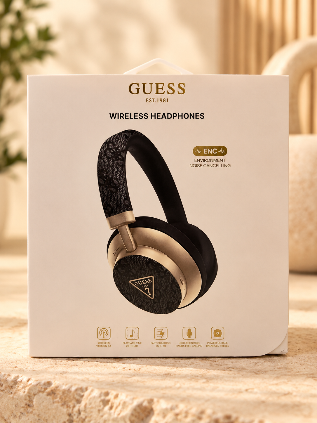 Audifonos Guess gris con dorado