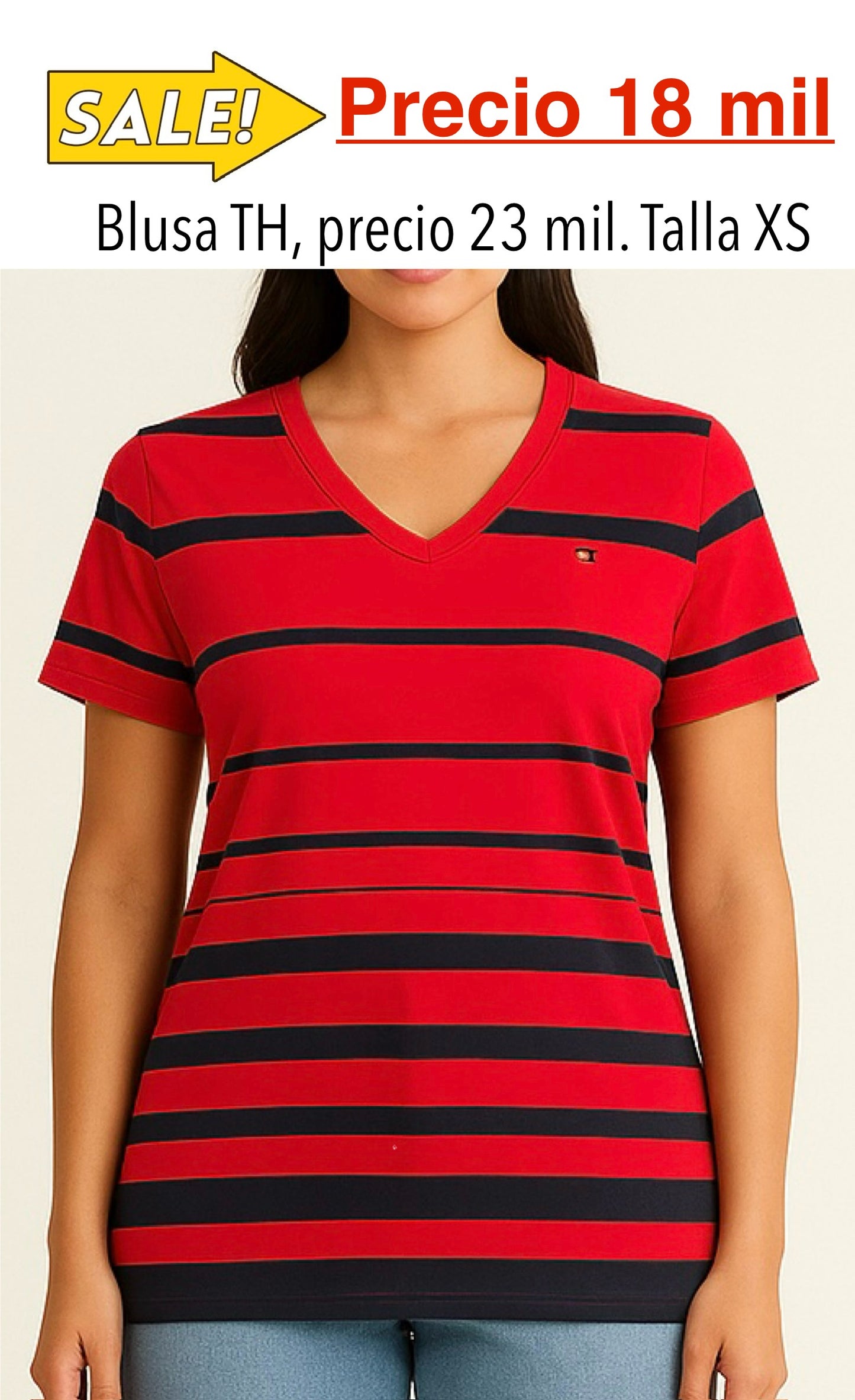 Blusa TH rayas azul con tojo