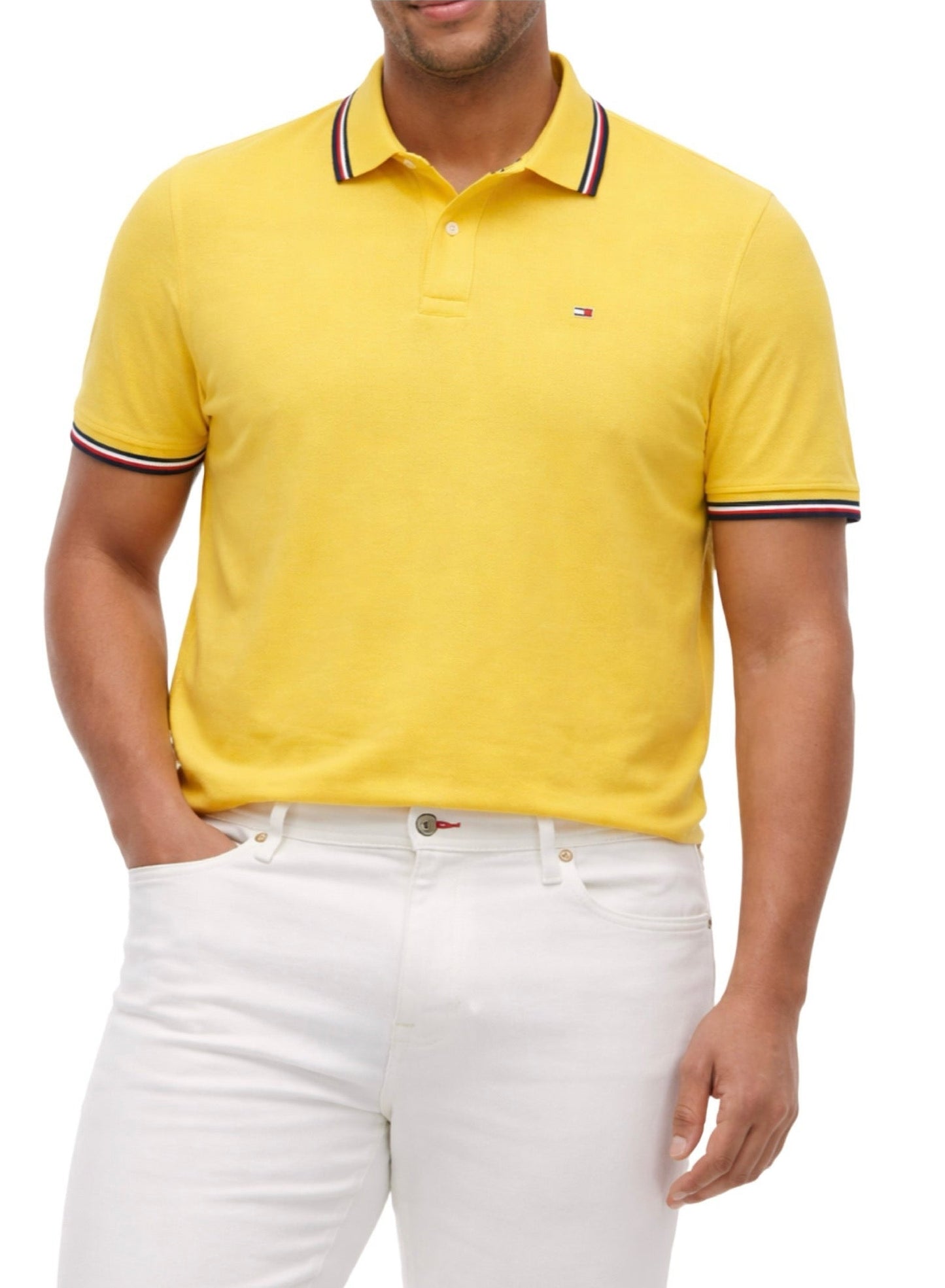 Camisa TH tipo polo amarillo