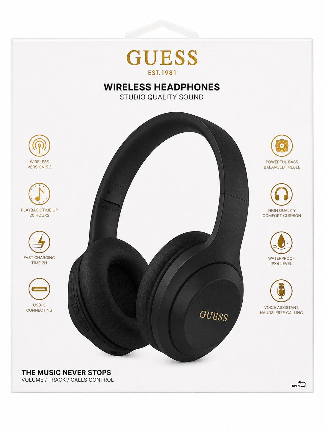 Audifonos Bluetooth Guess negros