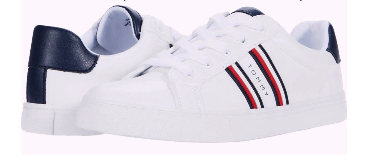 Tennis TH mujer blanco bandera letras azul