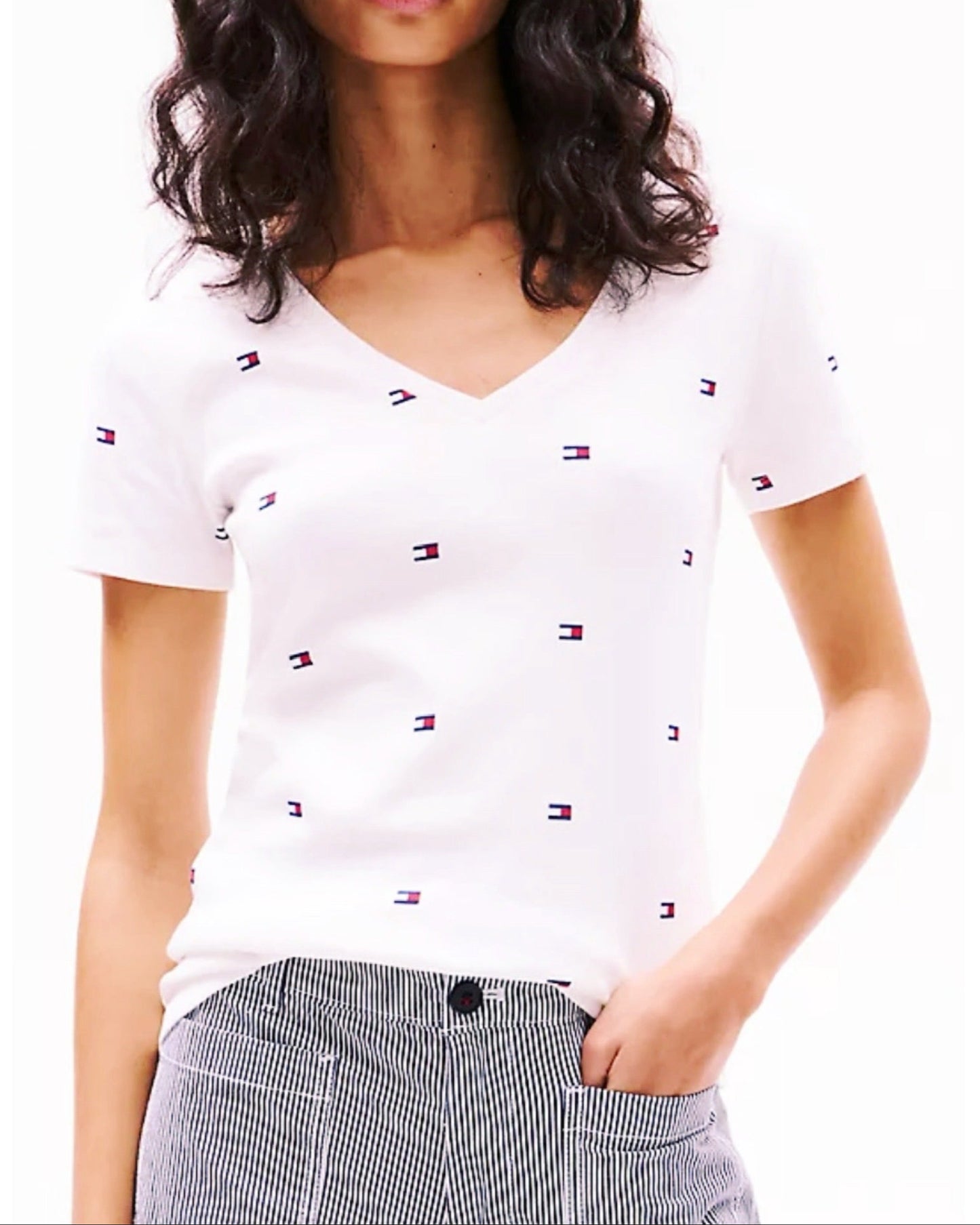 Blusa TH blanca banderas
