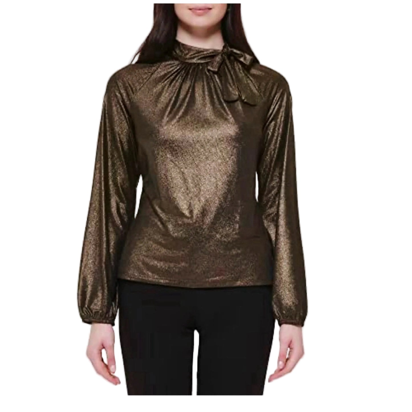 Blusa TH dorado manga larga casual