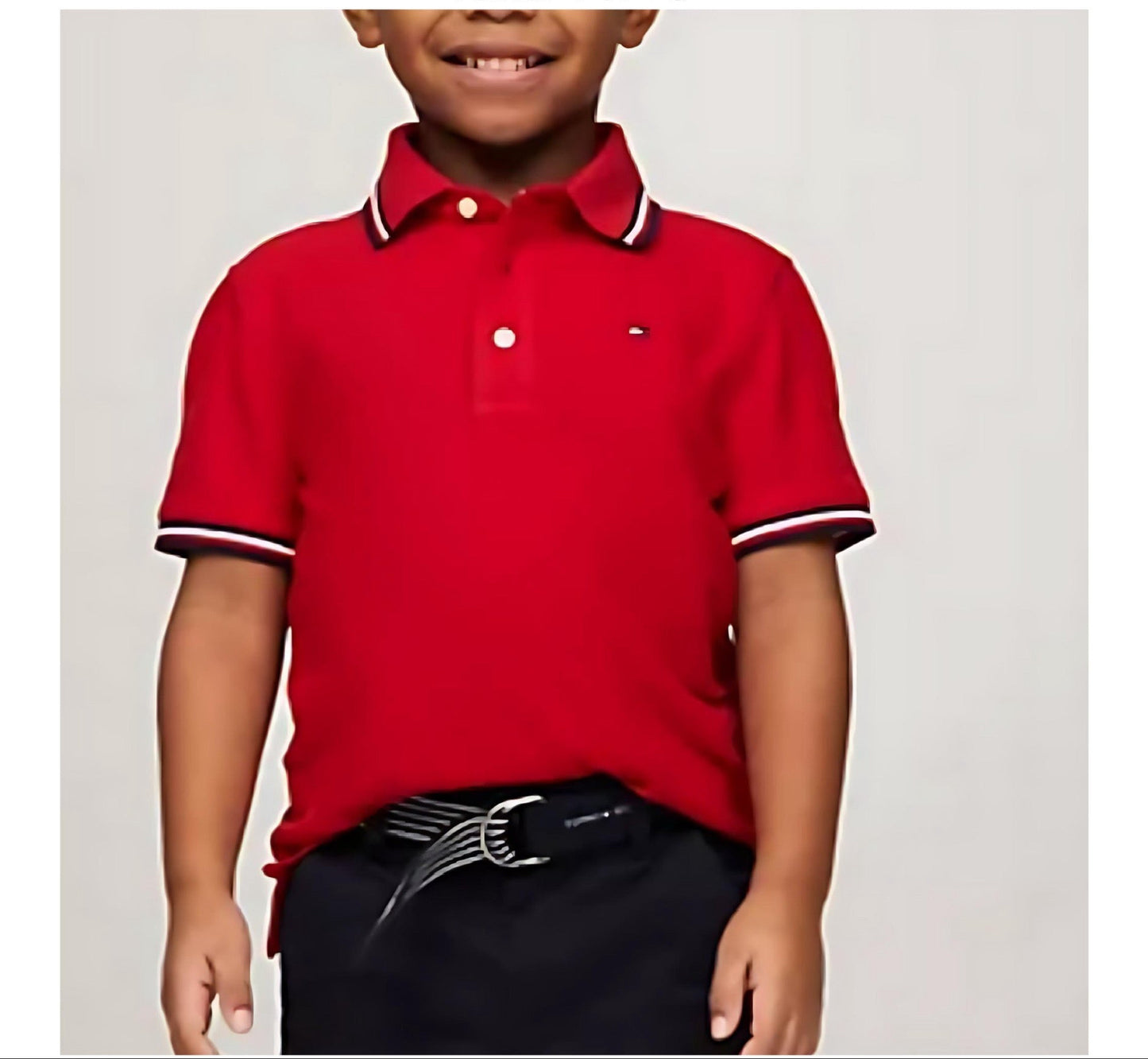 Camisa TH tipo polo rojo niño