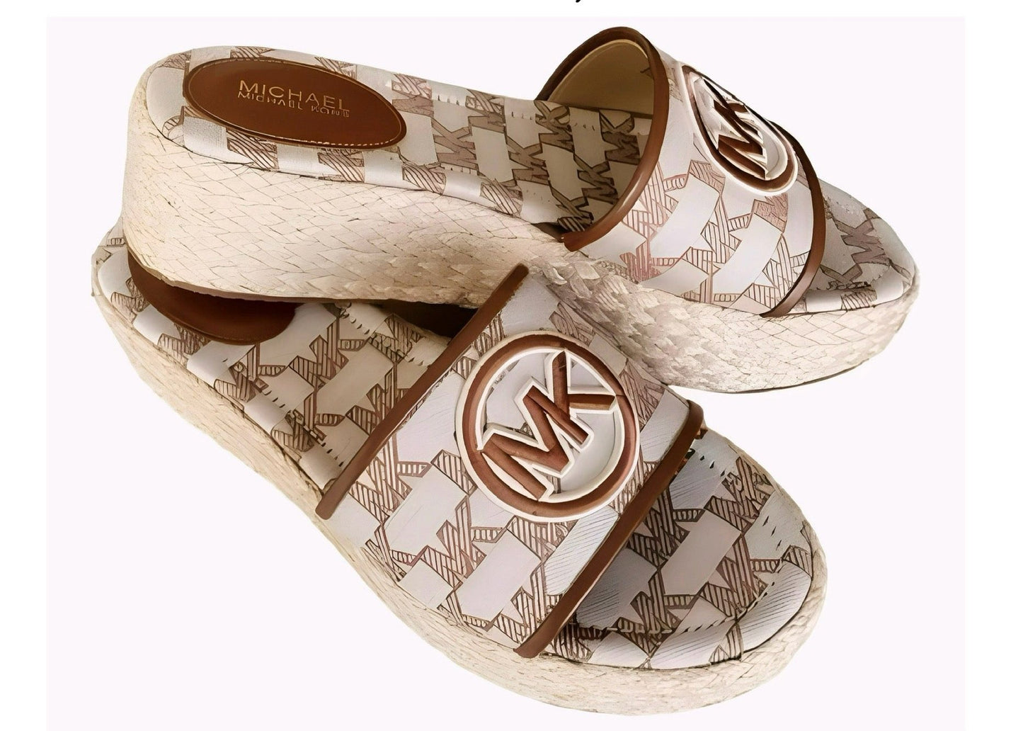 Sandalias MK camel estampado mujer