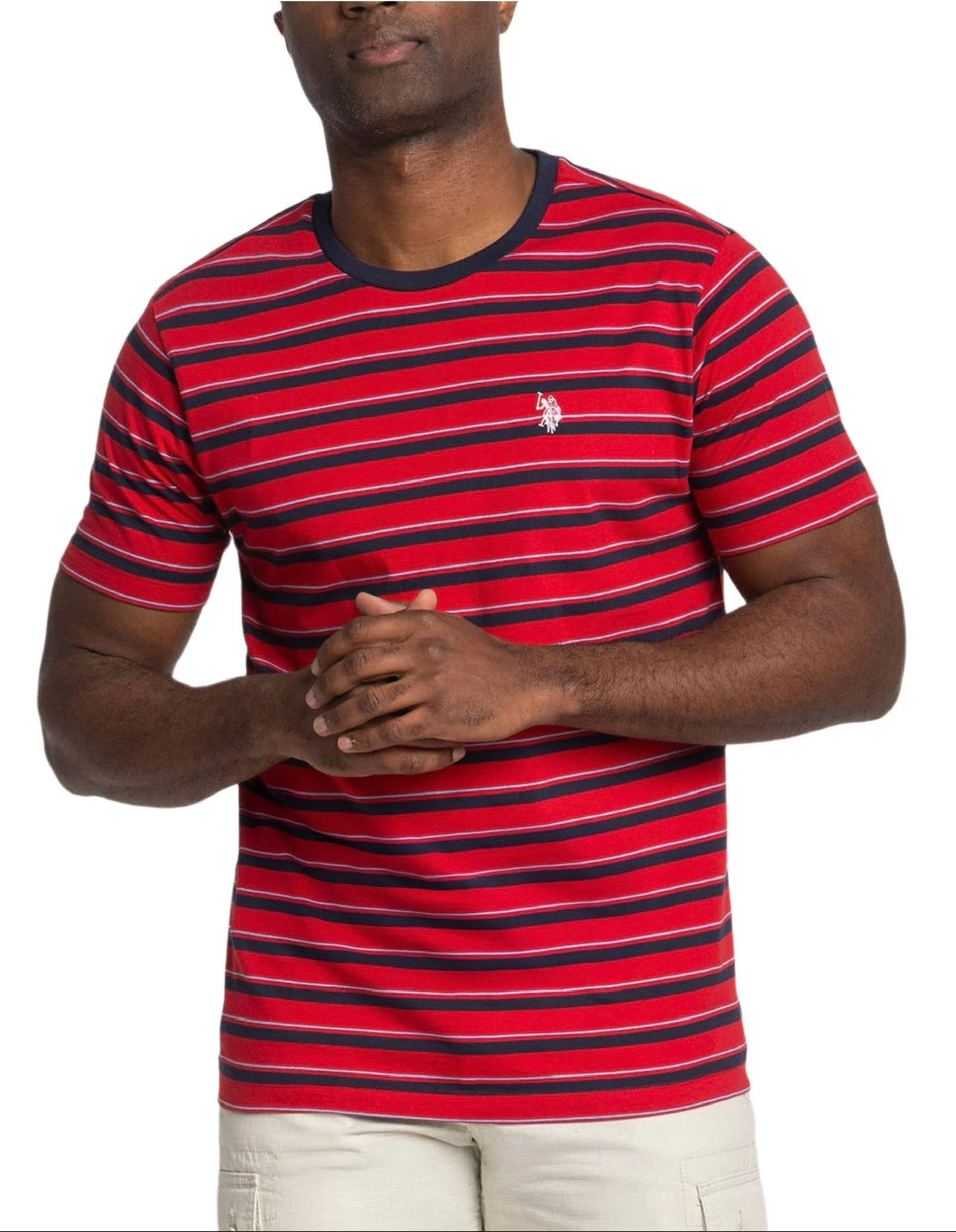Camiseta U.S Polo ASSN Rayas Rojo con Azul