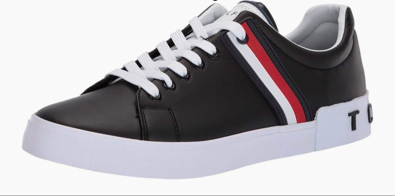 Tennis TH Hombre cuero negro bandera
