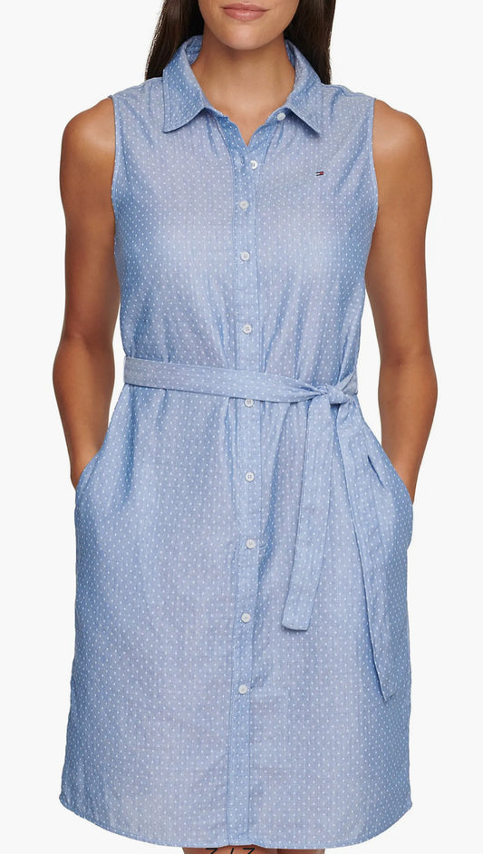 Vestido TH celeste camisero