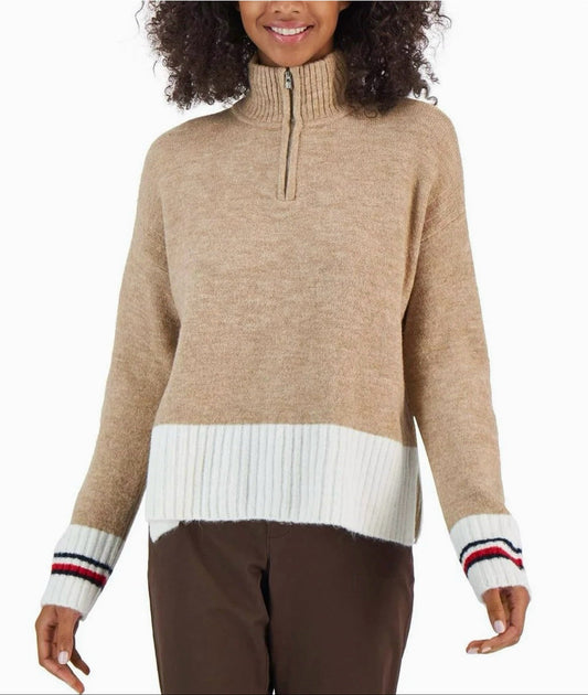 Suéter TH Beige con blanco