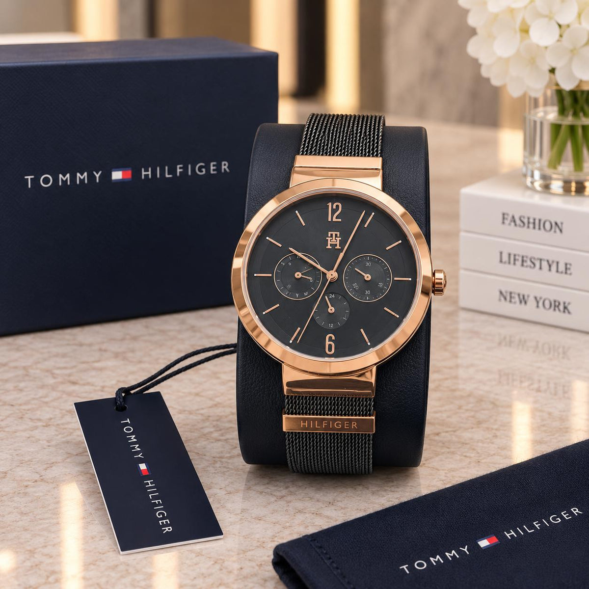 Reloj TH dorado con azul