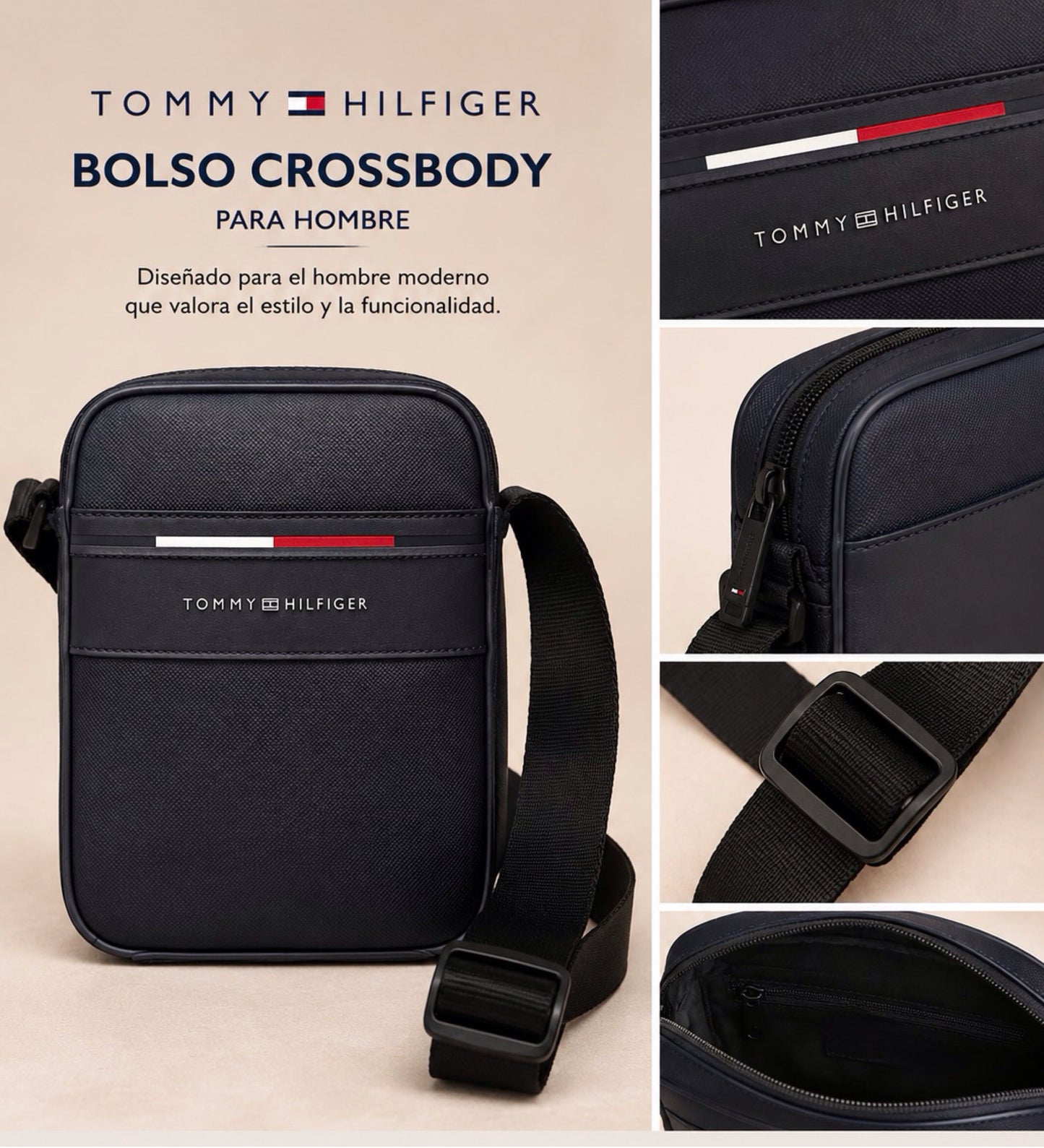 Bolso TH manos libre de hombre azul