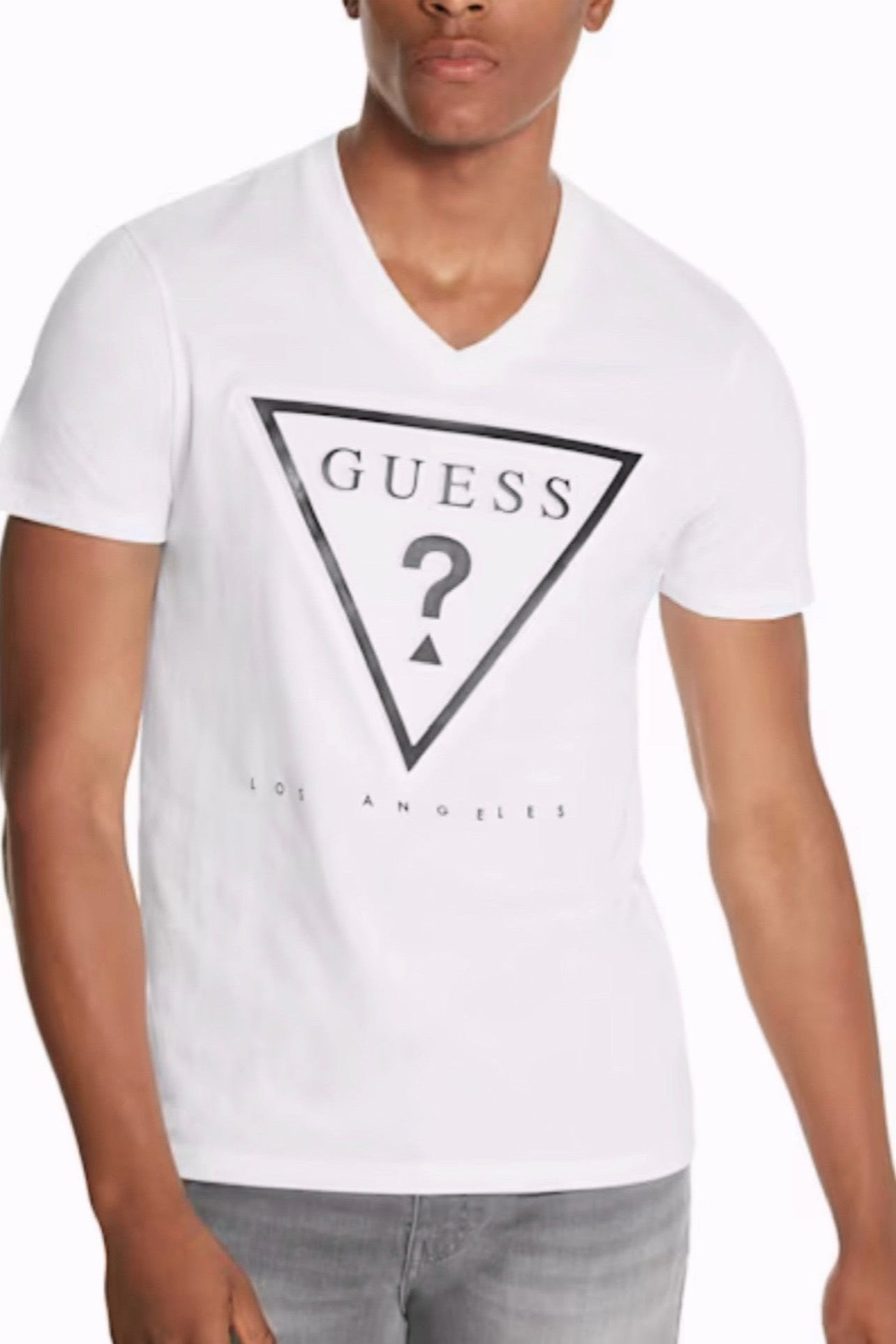 Camiseta Guess blanca con logo estampado