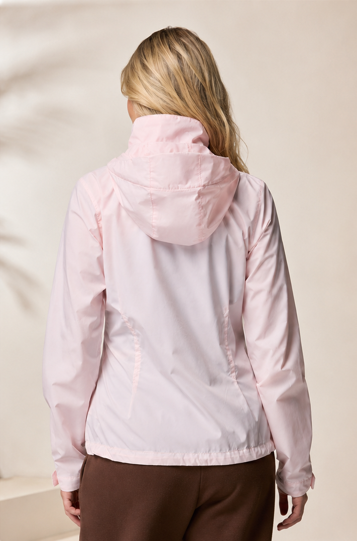 Jacket Columbia rosada impermeable con gorro