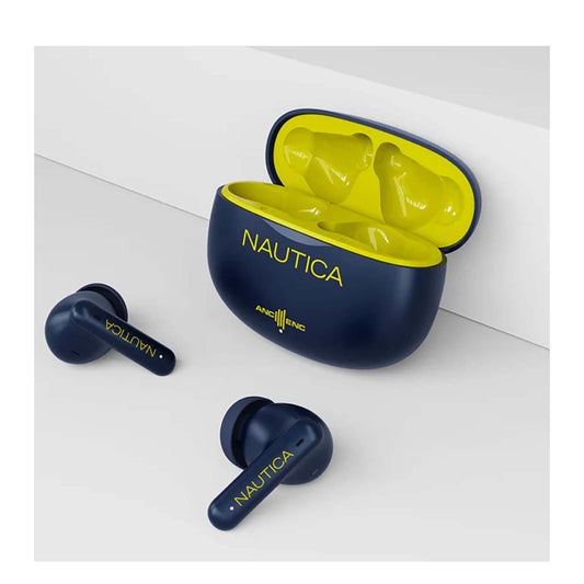 Audifonos Náutica Bluetooth  azul con amarillo