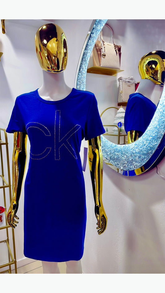 Vestido CK azul brilantes mujer