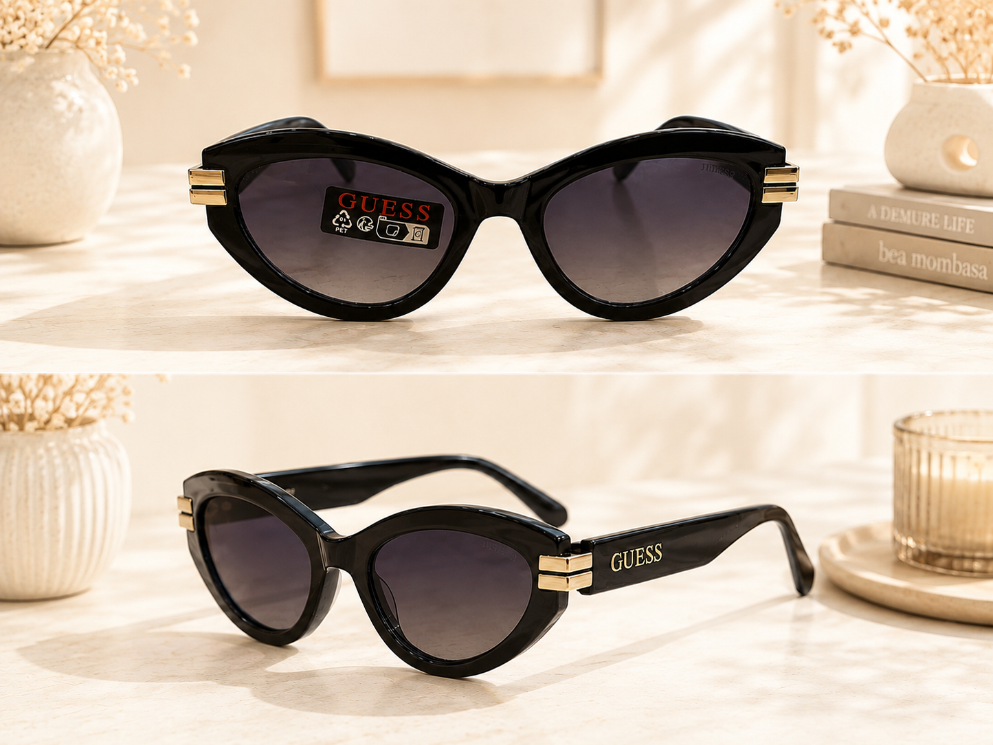 Lentes Guess negro con dorado