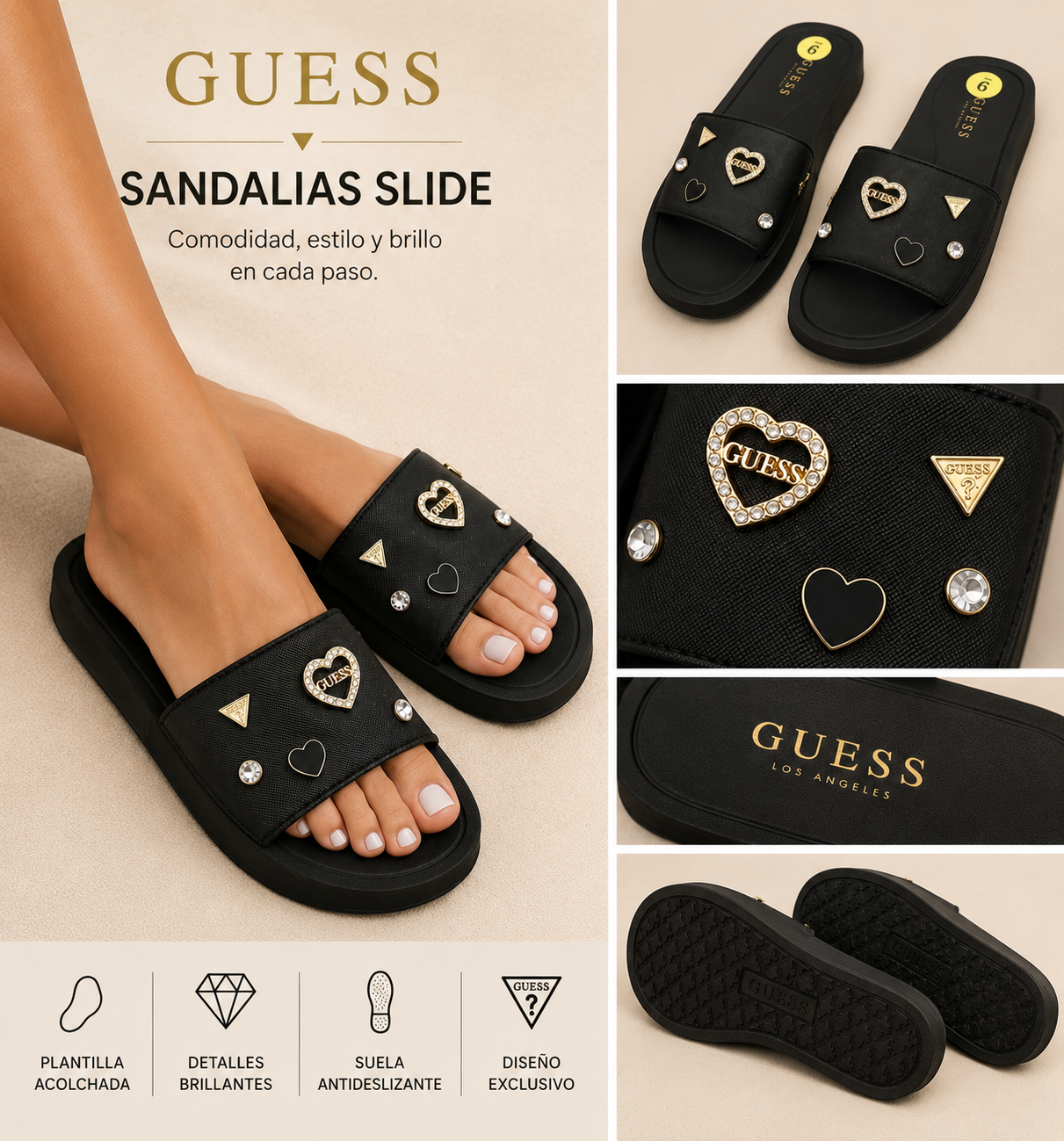 Sandalias Guess Negras