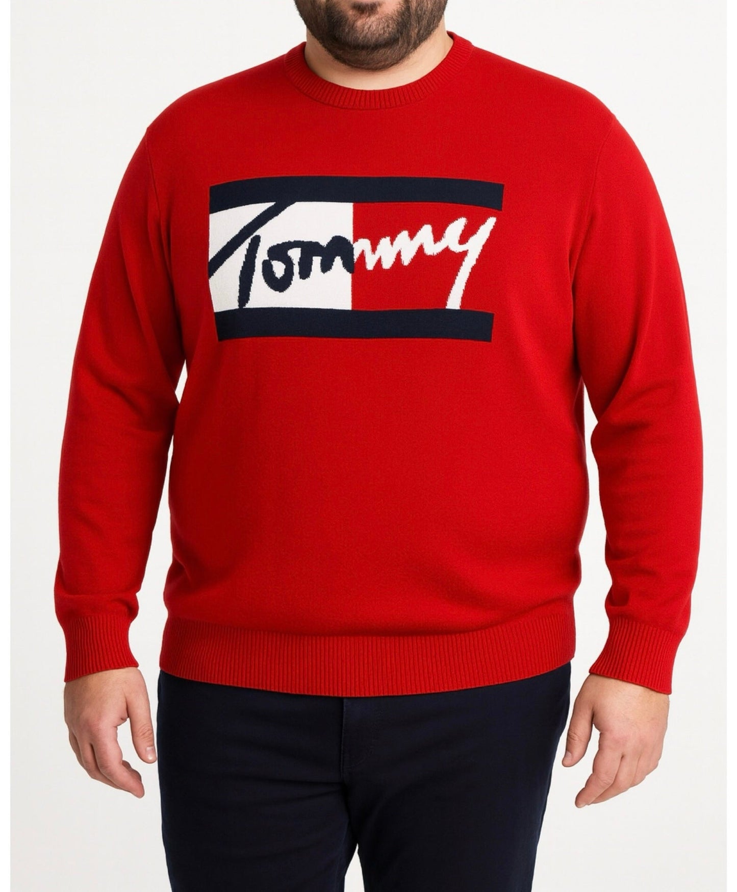 Sudadera sueter TH rojo bandera firma hombre