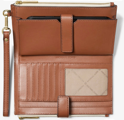 Billetera MK vainilla beige doble zipper