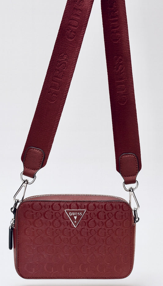 Bolso Guess doble zipper Vino