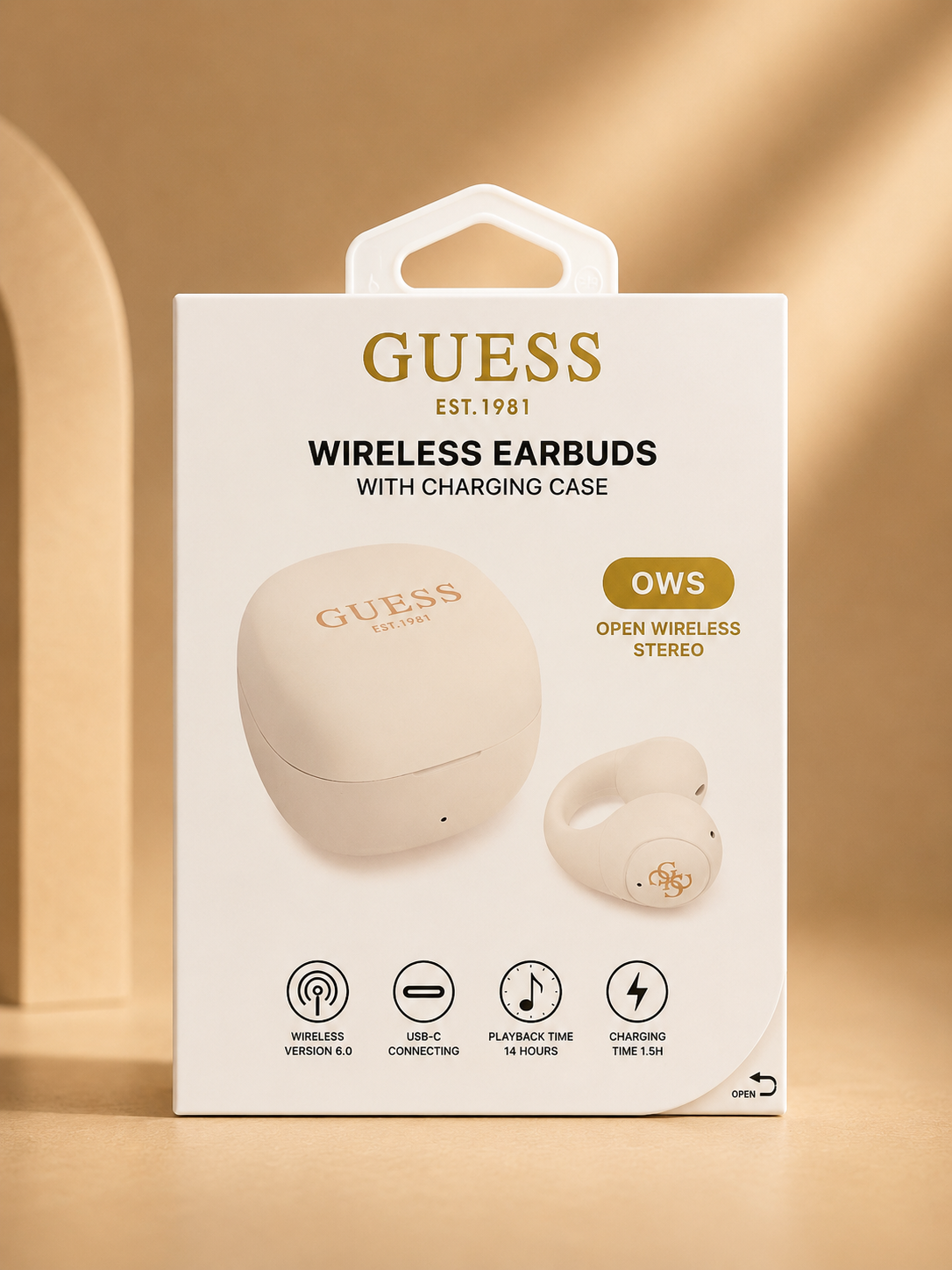 Audifonos Guess Bluetooth blanco hueso