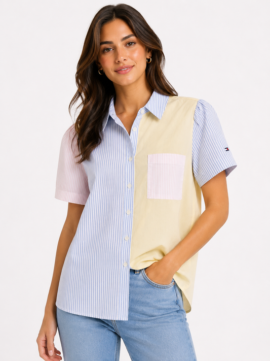 Blusa camisera TH manga corta de colores