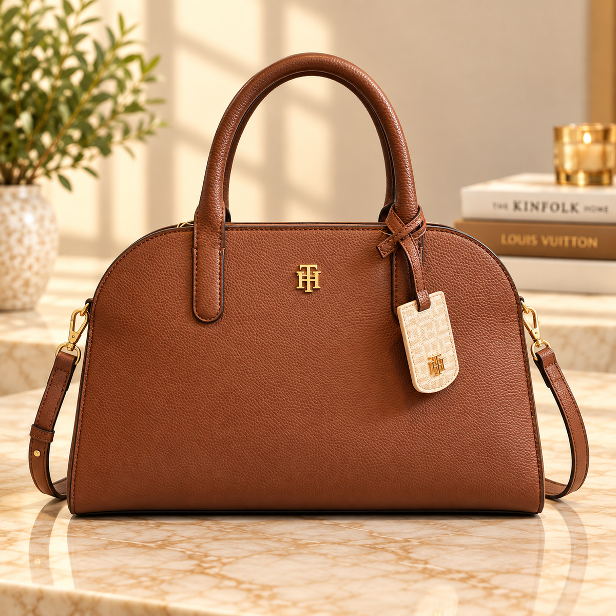 Bolso TH mediano camel