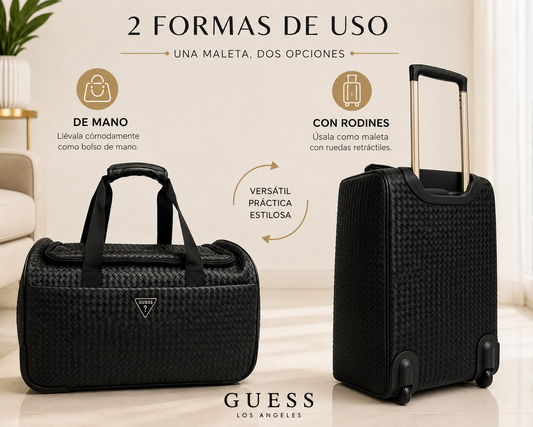 Maletín / Maleta de viaje Guess negra con textura