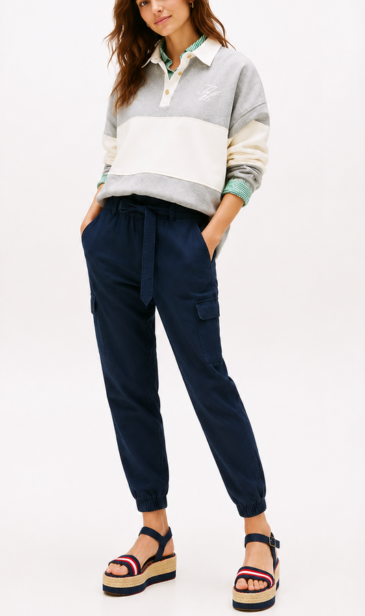 Pantalón TH mujer tipo Jogger azul marino