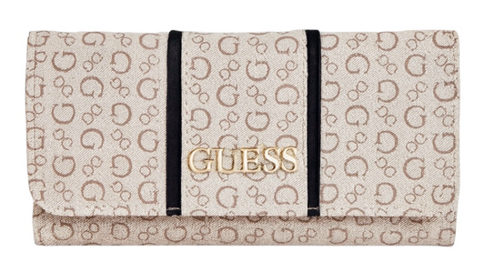 Billetera GUESS Beige con detalle en negro