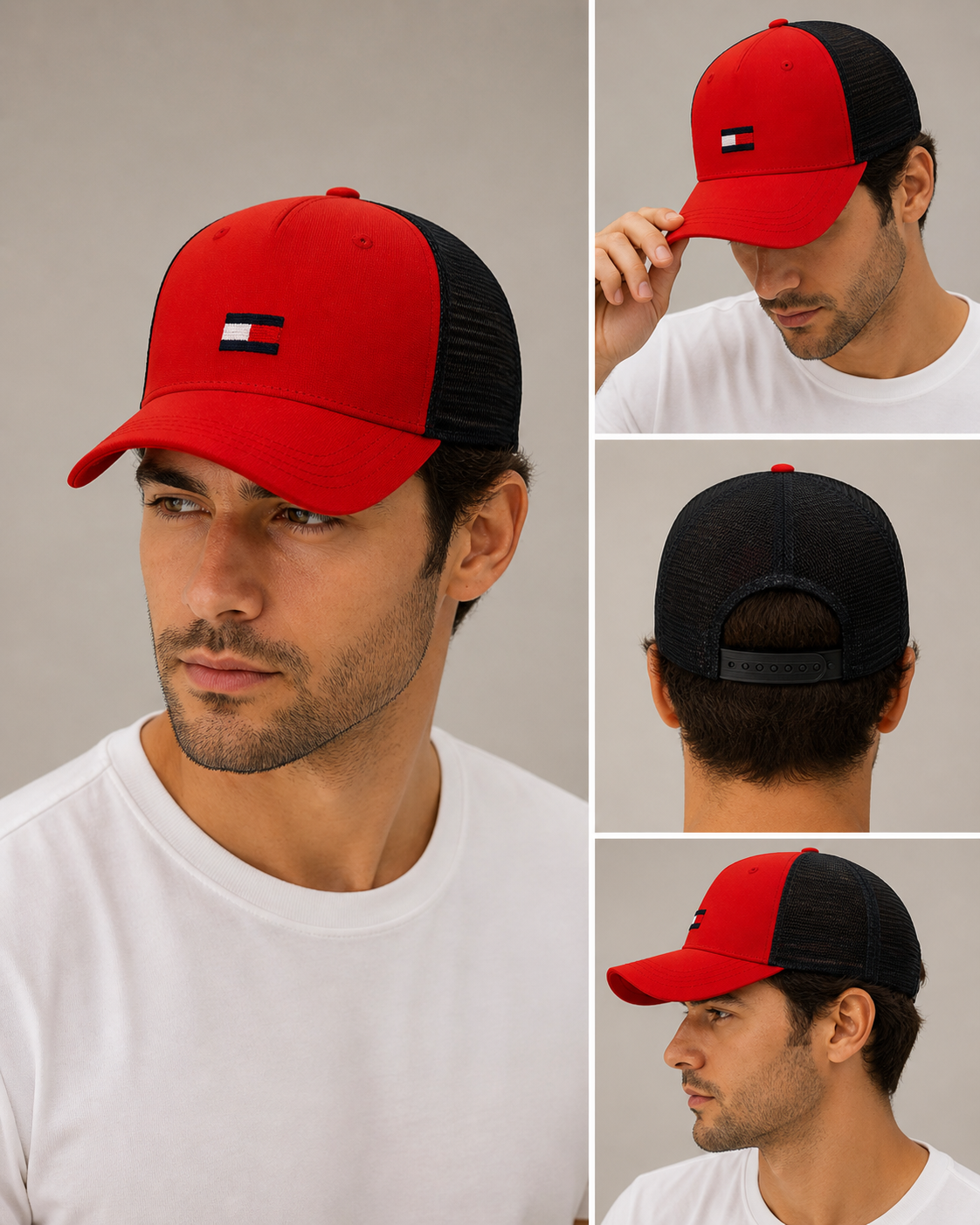Gorra TH rojo con azul maya atrás