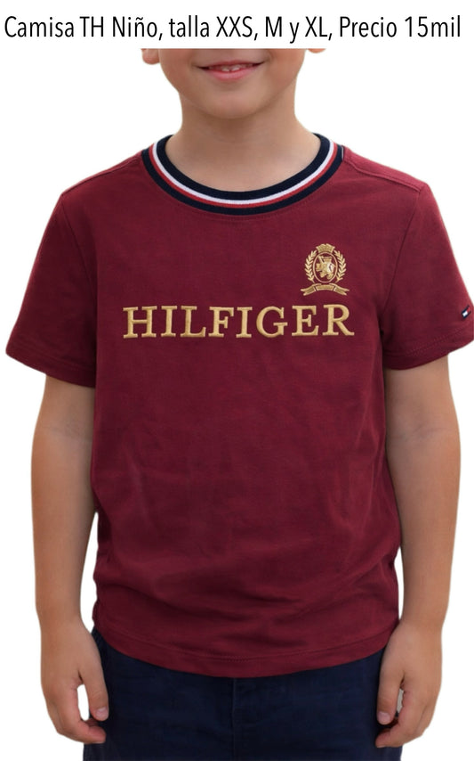 Camiseta TH para niño Vino