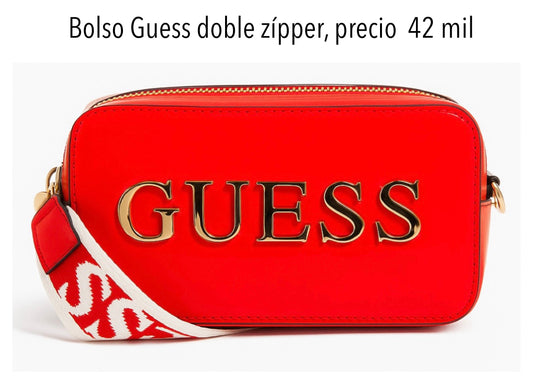 Bolso Guess doble zipper Rojo