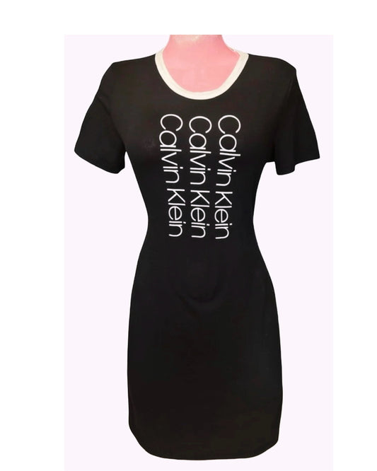 Vestido CK negro con blanco mujer