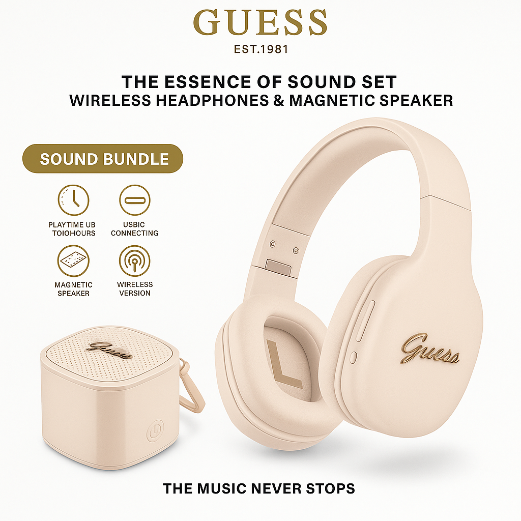 Audifonos Guess color crema con parlante blanco