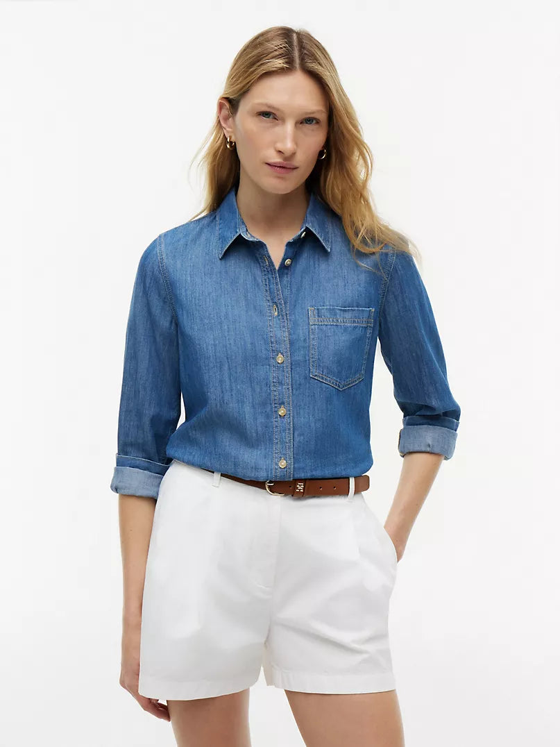 Blusa TH camisera denim manga larga