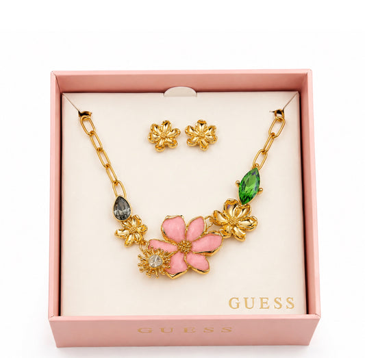 Set Joyería Guess aretes y cadena