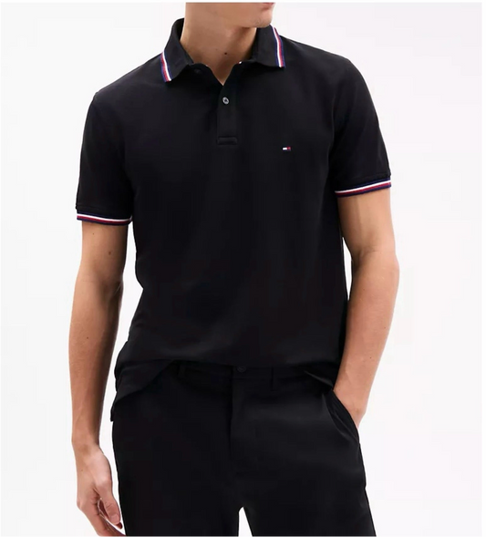 Camisa TH tipo polo negra