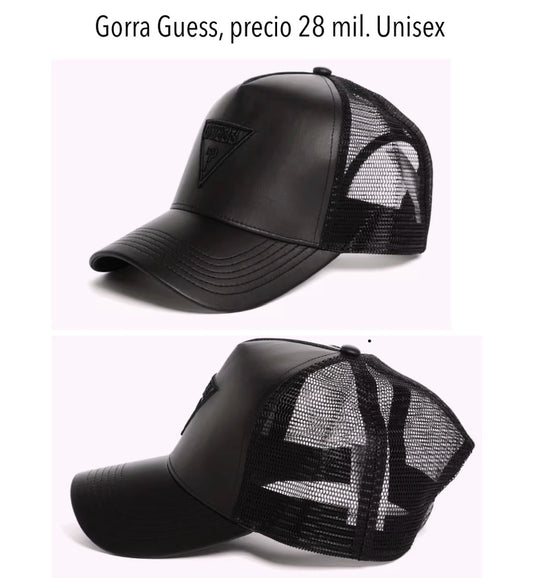 Gorra Guess unisex cuero negro